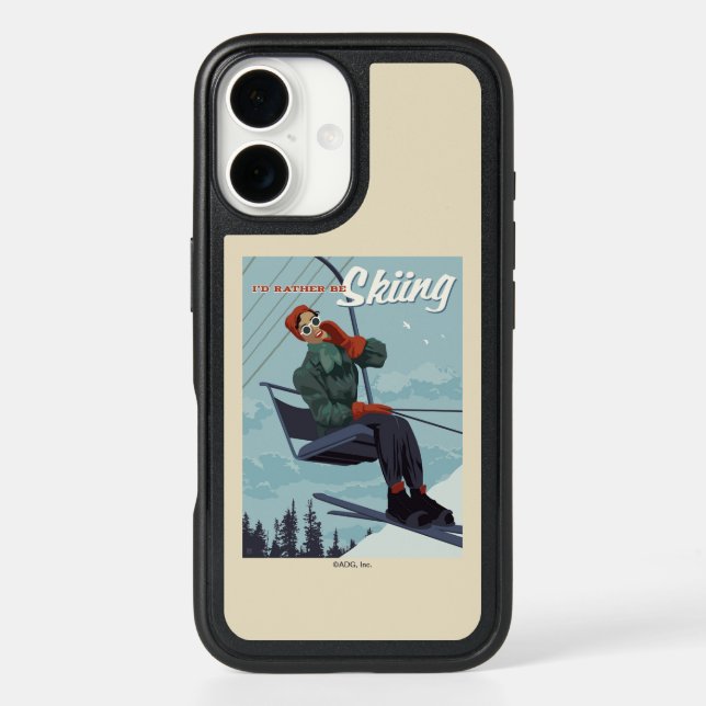 I'd Rather Be Skiing Print Otterbox iPhone Case (Back)
