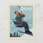 I&#39;d Rather Be Skiing Print Postcard