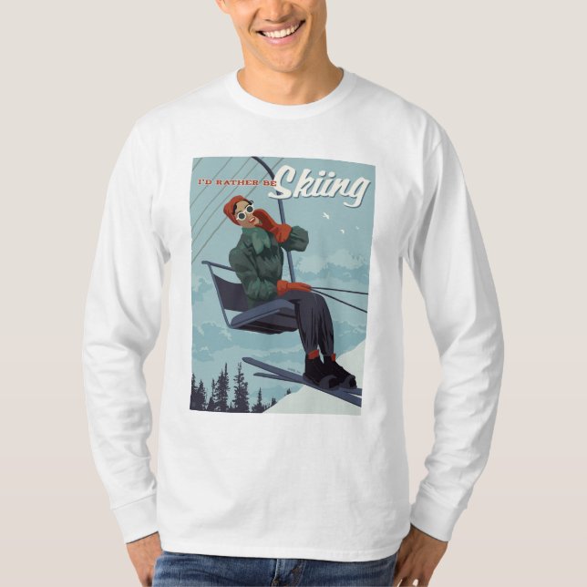 I'd Rather Be Skiing Print T-Shirt (Front)