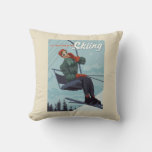 I&#39;d Rather Be Skiing Print Throw Pillow