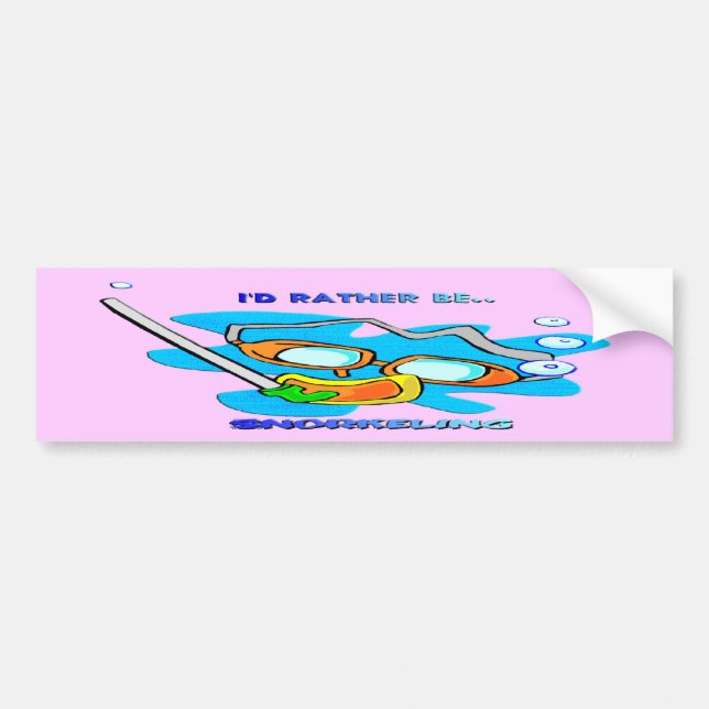 I'd Rather be Snorkeling Bumper Sticker (Front)