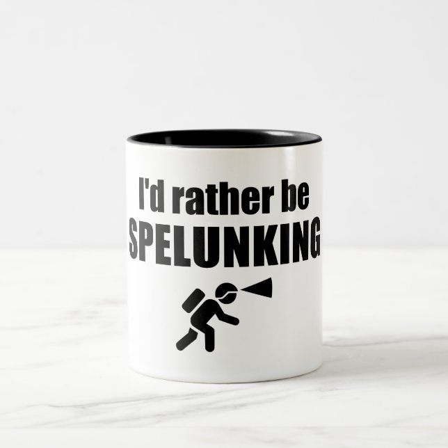 I'd Rather Be Spelunking Two-Tone Coffee Mug (Center)