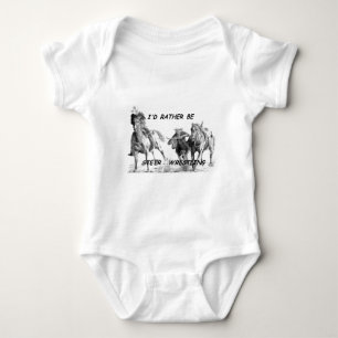 I'd Rather Be Steer Wrestling Baby Bodysuit
