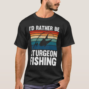 Retro Sunset 70s Vintage Funny White Sturgeon Fishing Funny Long Sleeve  T-Shirt