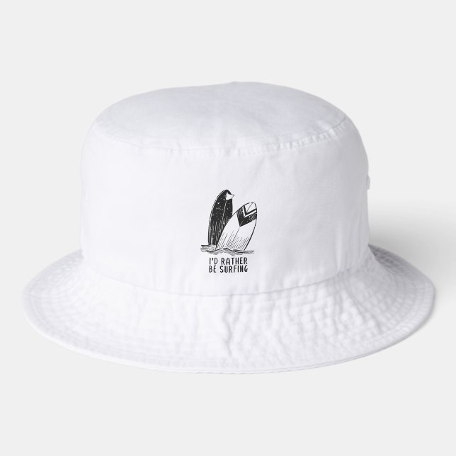 I'd Rather Be Surfing - Coastal Vibes Bucket Hat (Front)