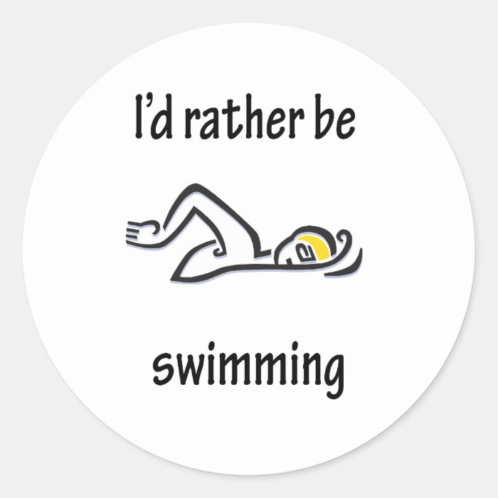 I'd Rather Be Swimming Stickers