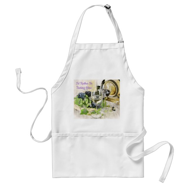 I'd Rather Be Tasting Wine Adult Apron (Front)