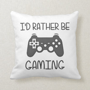 I'd Rather Be Video Gaming Throw Pillow