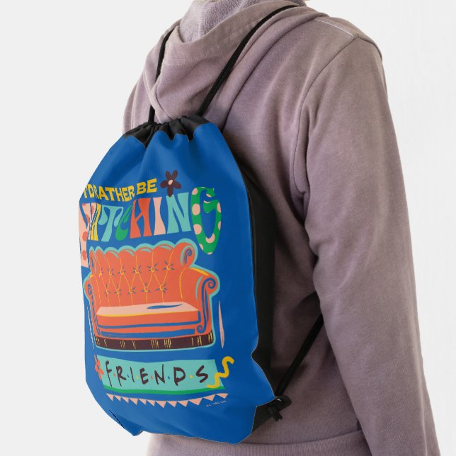 I'd Rather Be Watching FRIENDS™ Vibrant Grapic Drawstring Bag (Insitu)