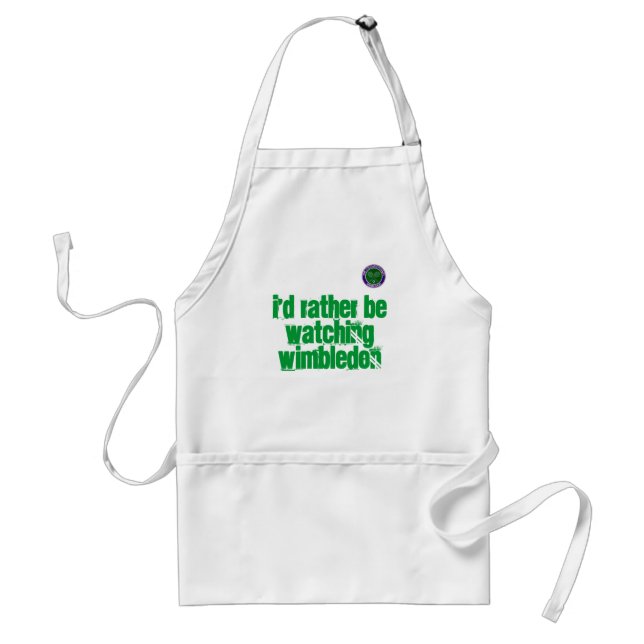 I'd rather be watching Wimbledon Adult Apron (Front)
