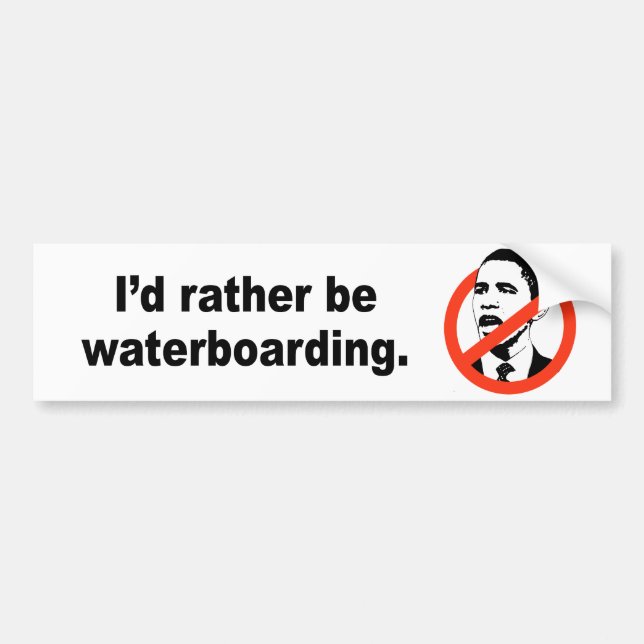 I'd rather be waterboarding bumper sticker (Front)