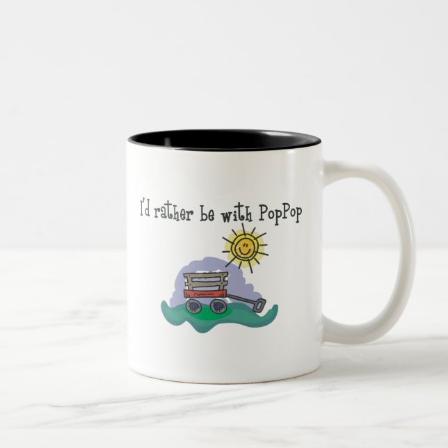 I'd Rather be with PopPop Two-Tone Coffee Mug (Right)