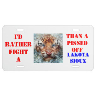 I'D RATHER FIGHT LICENSE PLATE