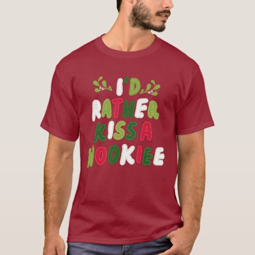 Id Rather Kiss A Wookiee Stitched Letter Graphic T_Shirt