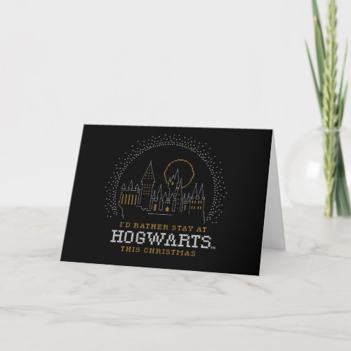 Id Rather Stay At HOGWARTS Cross_Stitch Art Holiday Card