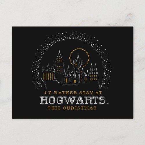 Id Rather Stay At HOGWARTS Cross_Stitch Art Holiday Postcard