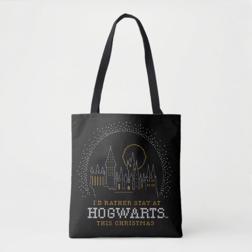 Id Rather Stay At HOGWARTS Cross_Stitch Art Tote Bag