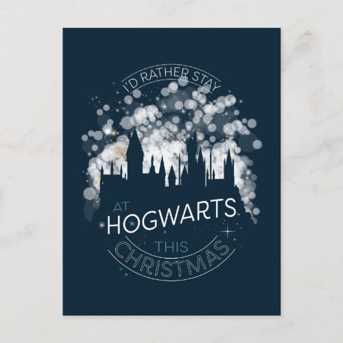 Id Rather Stay At HOGWARTS Magic Lights Art Holiday Postcard