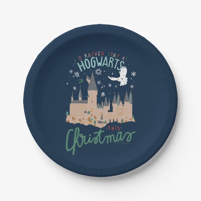 I'd Rather Stay At Hogwarts This Christmas Paper Plates (Front)