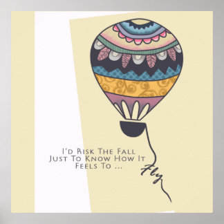 I'd Risk the Fall Motivational Quote Poster