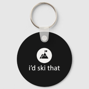 I'd Ski That Funny Skier Skiing T Shirt Gift Keychain