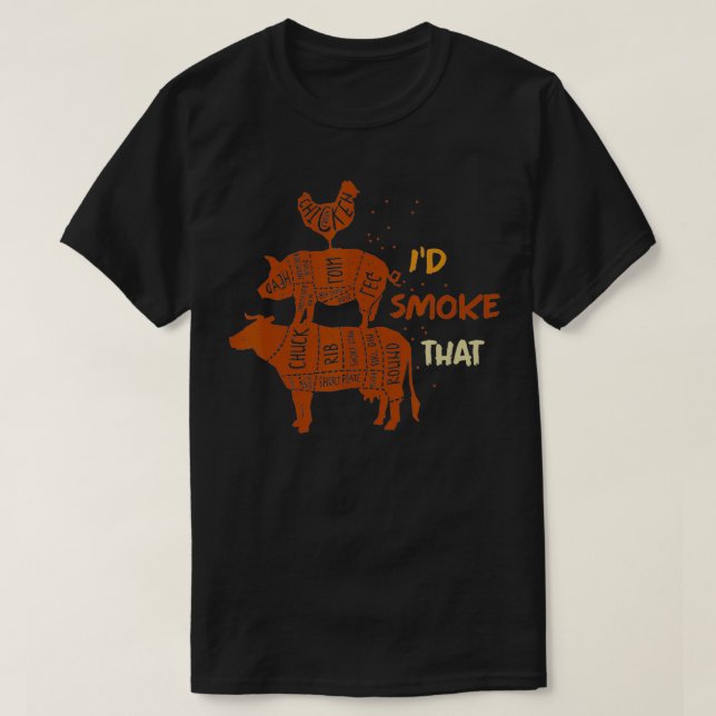 Id Smoke That Barbecue  1  T-Shirt (Design Front)