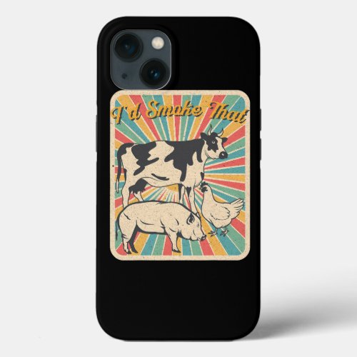 Id Smoke That BBQ Smoker Chef Grill Retro Grilling iPhone 13 Case