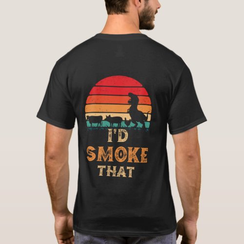 Id Smoke That BBQ Vintage Meat Smoker Grill T_Shirt