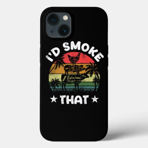 Id Smoke That Chicken Cow Pig BBQ Grilling iPhone 13 Case