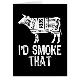 Id Smoke That Cow BBQ Smoking Grilling Barbecue Card