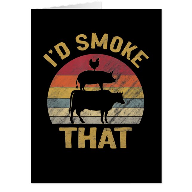Id Smoke That Funny BBQ Meat Smoker Grill Gift Card (Front)