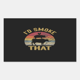 Id Smoke That Funny BBQ Meat Smoker Grill Gift Rectangular Sticker
