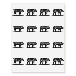 I'd Smoke That Pig Pork Bbq Barbecue Funny Temporary Tattoos