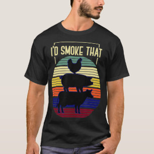 Id Smoke That Retro Barbecue  T-Shirt