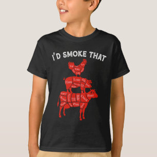 I'd Smoke That Smoking Barbecue Bbq Lover Grilling T-Shirt