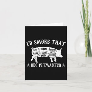 Id Smoke That T Shirt Pig Pitmaster Funny Bbq Smok Card