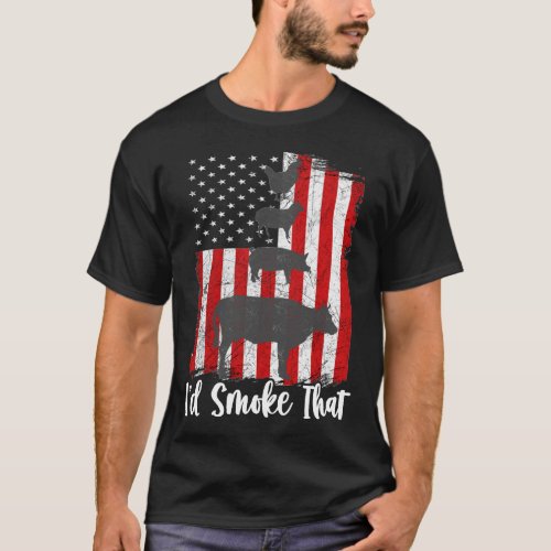 Id Smoke That _ USA Flag Design T_Shirt