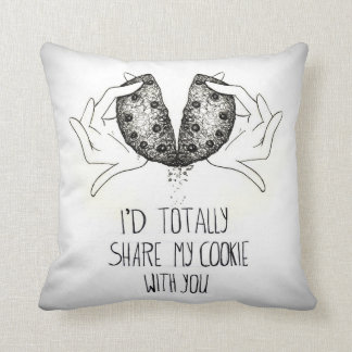 I'd totally share my cookie with you throw pillow
