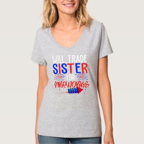 Id trade sister for fireworks Celebration Usa T_Shirt