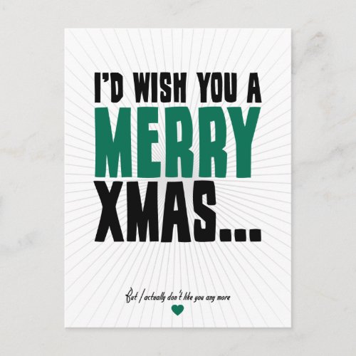 Id Wish You A Merry Xmas Holiday Postcard