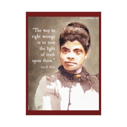 Ida B Wells And Right  Wrong Quote Canvas Print