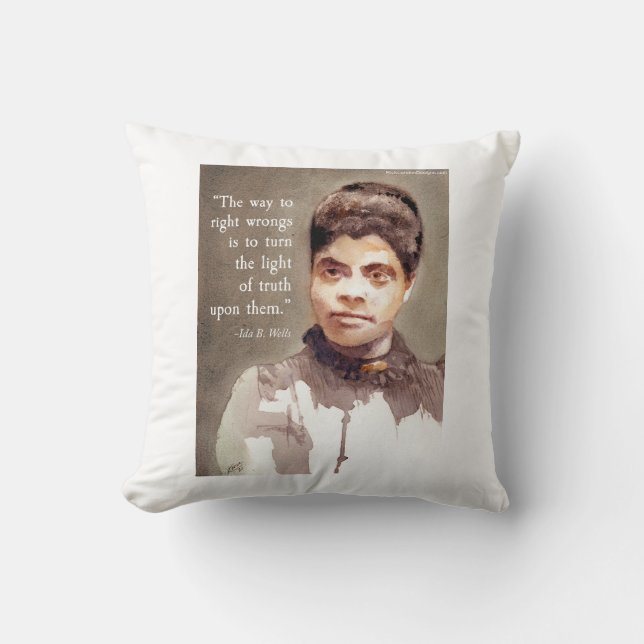 Ida B Wells And "Truth" Quote Throw Pillow (Front)