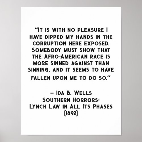 Ida B Wells Corruption Quote Poster