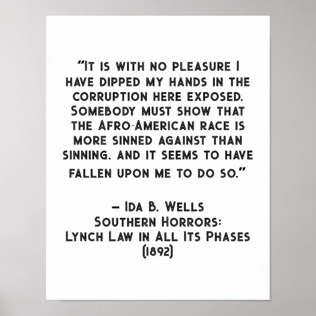 Ida B Wells Corruption Quote Poster (Front)
