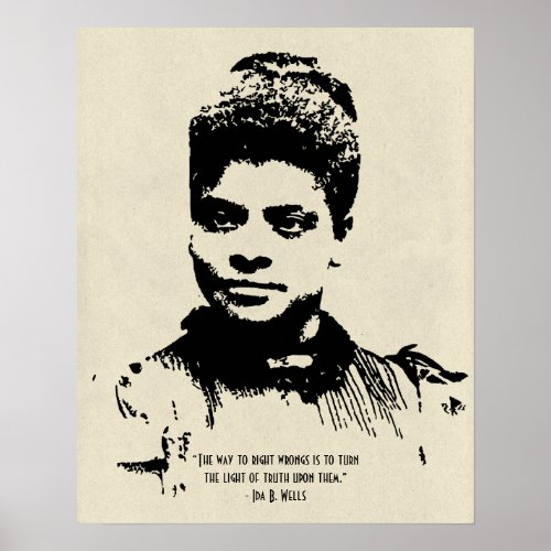 Ida B Wells Light of Truth Quote Poster