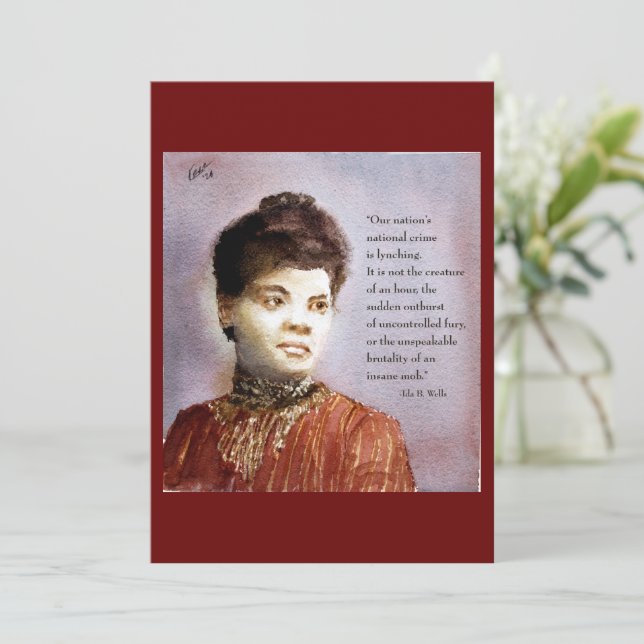 Ida B Wells & Quote Beautiful Watercolor  Announcement (Standing Front)