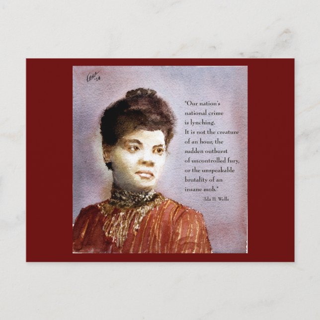 Ida B Wells & Quote Watercolor Painting  Postcard (Front)