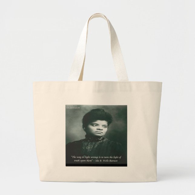 Ida B Wells & Truth Quote Large Tote Bag (Front)