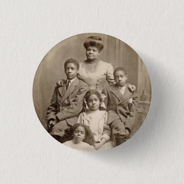 Ida B. Wells with her Children Civil Rights Leader Button (Front)