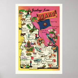 Idaho 20x30  Map Poster Print